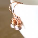 Pink Quartz Rose Gold Earri..