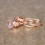 Pink Quartz Rose Gold Earri..