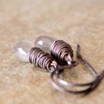 Gray Moonstone Earrings Ant..