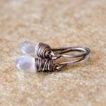 Gray Moonstone Earrings Ant..