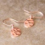 Hammered Rose Gold Disc Ear..