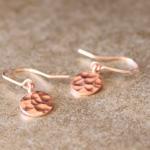 Hammered Rose Gold Disc Ear..