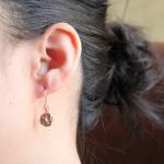 Hammered Rose Gold Disc Ear..