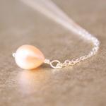Pink Pearl Necklace Sterlin..