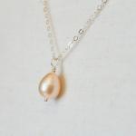 Pink Pearl Necklace Sterlin..