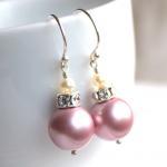 BELLA--Swarovski Crystal Pearl Sterling Silver Earrings--you choose the color