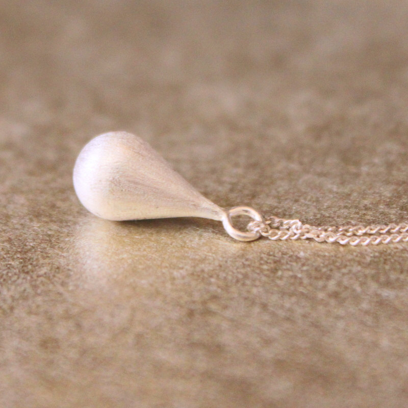 Brushed Metal Sterling Charm Necklace Pendant