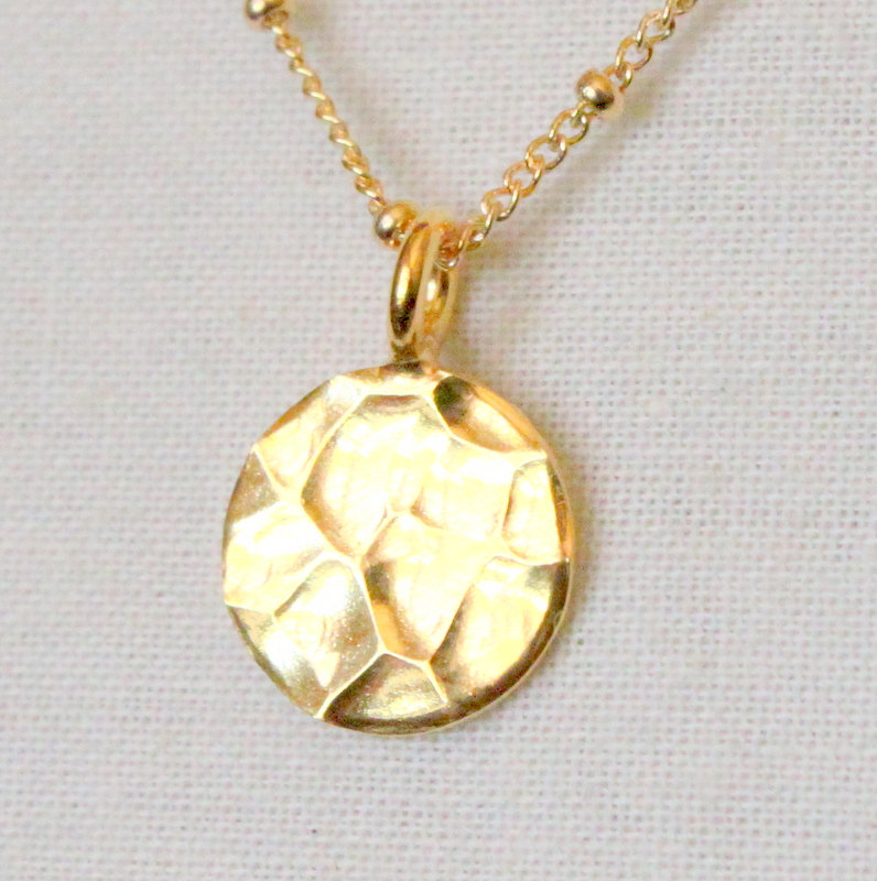 POOL--Bali Gold Vermeil Hammered Disc Necklace
