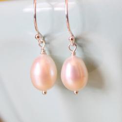 White Freshwater Teardrop Pearl Sterling Silver Earrings June Birthstone