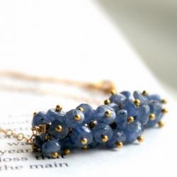 BLUEBERRY--Sapphire Cluster Gold Fill Necklace Something Blue