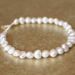 SERENA--Sterling Silver Gray Pearl Bracelet
