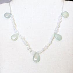 SNOW--Chalcedony and Opal Necklace
