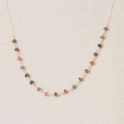 RAINBOW--Faceted Tourmaline Sterling Silver Necklace