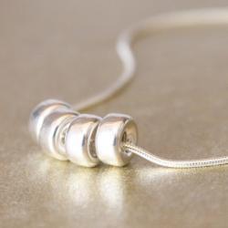 SALE-POLISHED RINGS--Smooth Sterling Silver Rings and Rope Chain Necklace